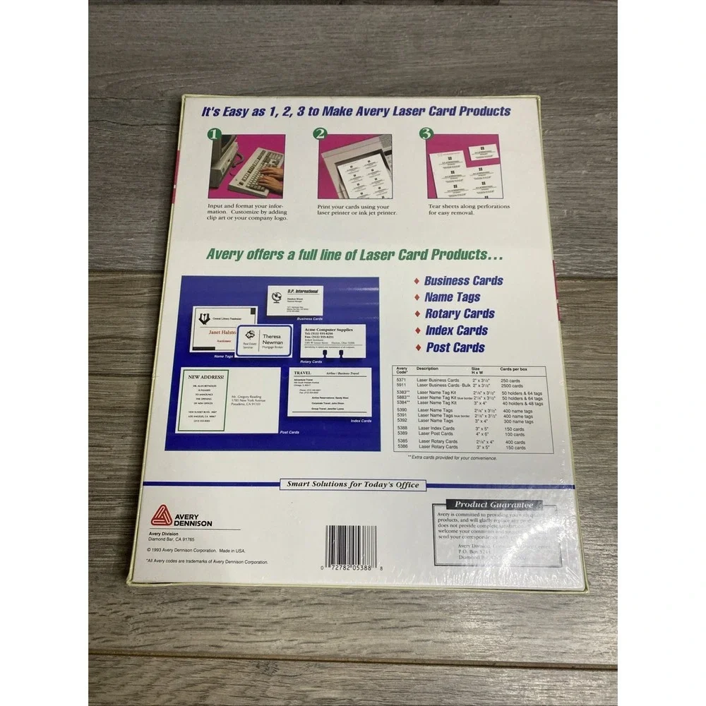 Avery 5388 Printable Laser Index Cards 3 x 5 50 Sheets 150 Cards NEW SEALED